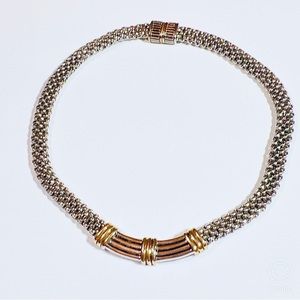 Necklace Two Toned Magnetic Cable Choker -Yurman STYLE